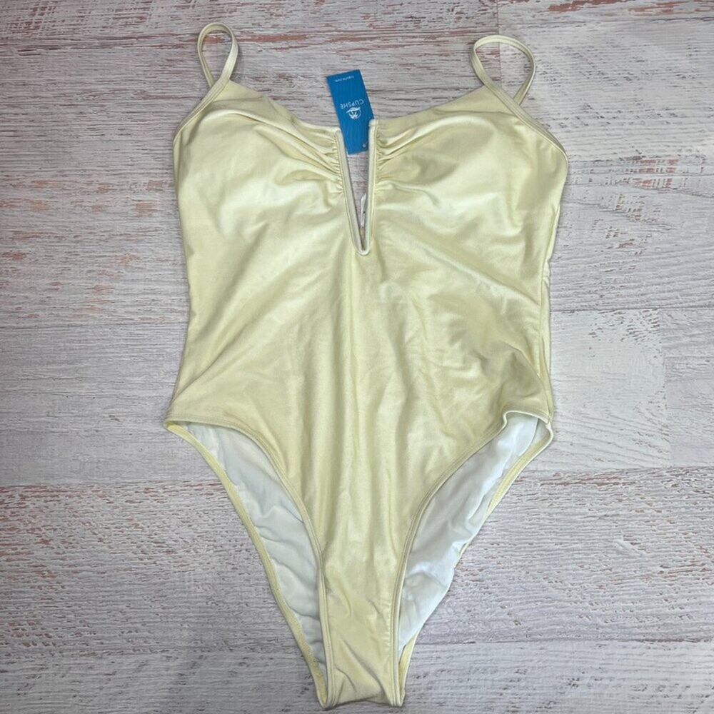 NEW CUPSHE Boho Rhapsody V-Wire One Piece Swimsuit SIZE L Yellow - Picture 3 of 3